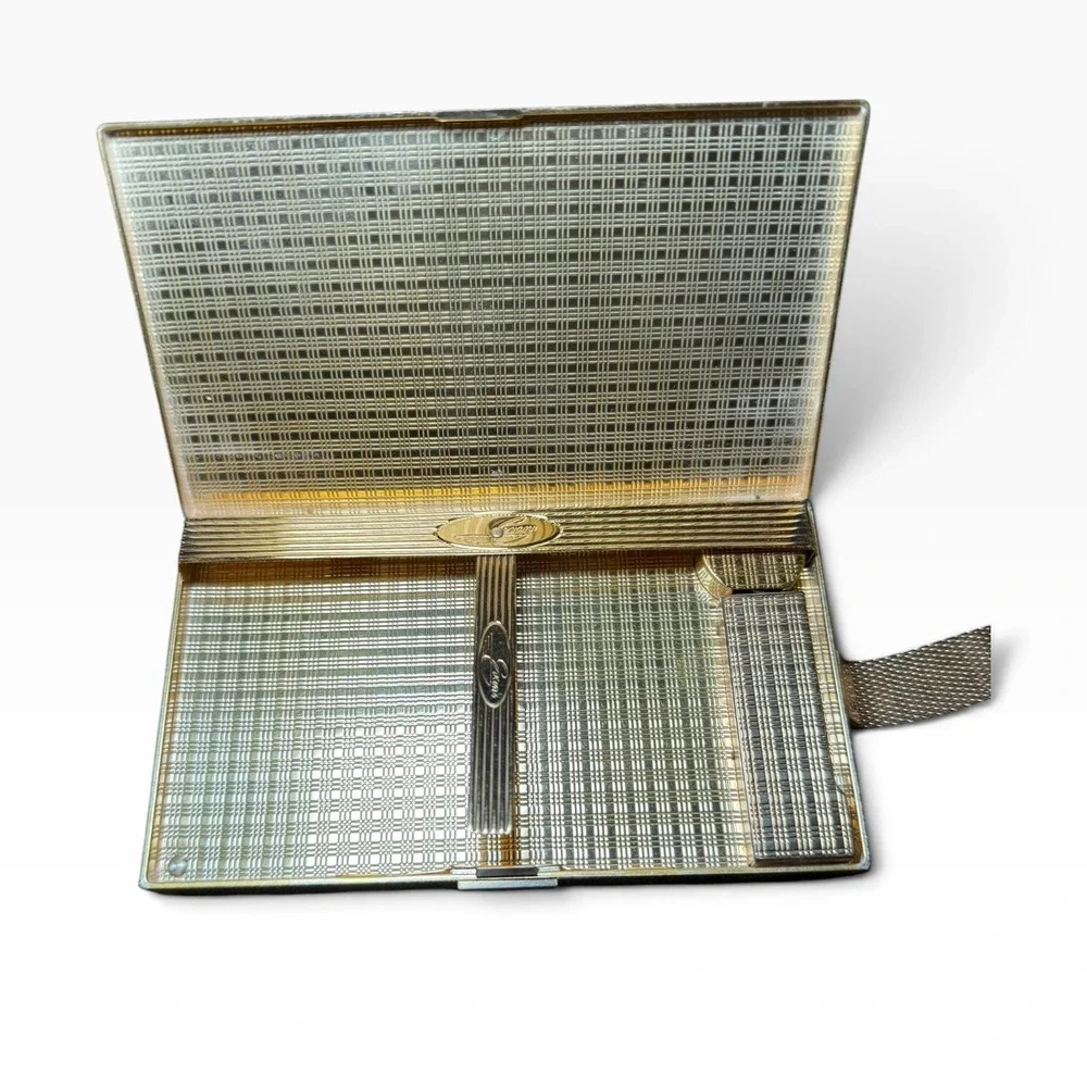 1940s Evans Compact Wristlet Purse Minaudiere Makeup Cigarette Coin Vintage